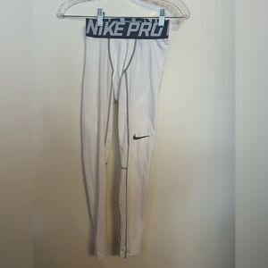 Nike Pro Men's Gray and White Athletic Pants